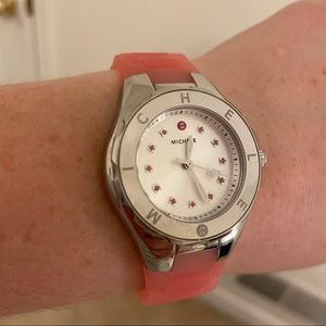 Michele Pink/Silver Tahitan Jelly Bean Watch
